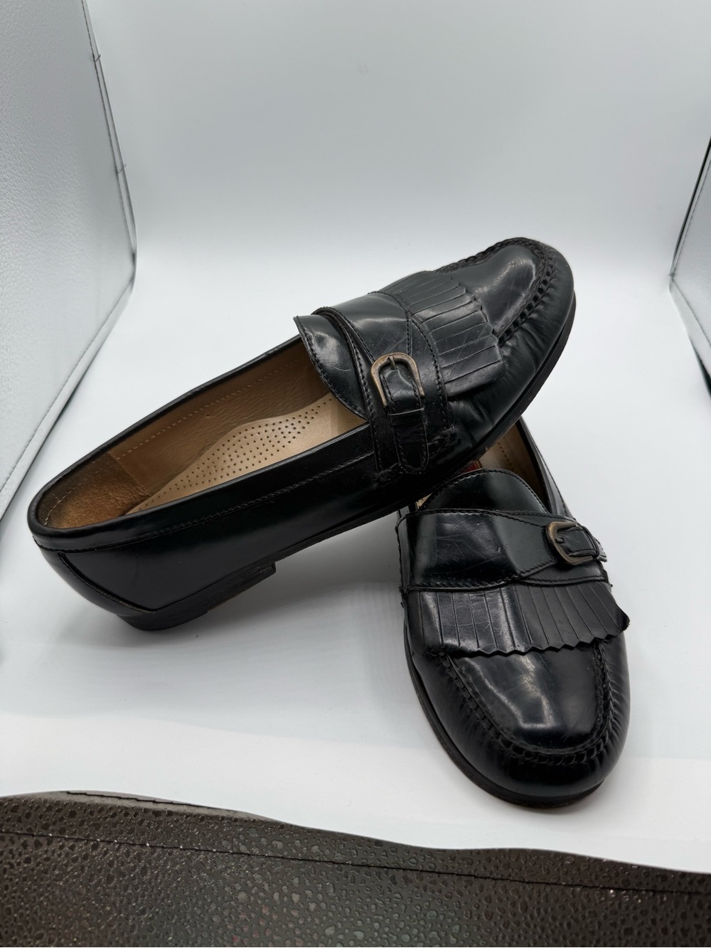 Cole Haan Kiltie Men’s Black Fringe Loafers Sz 11.5D
